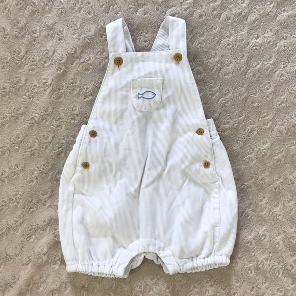 Janie and Jack Other - Janie and Jack Shortalls White Blue Fish 0-3 Month